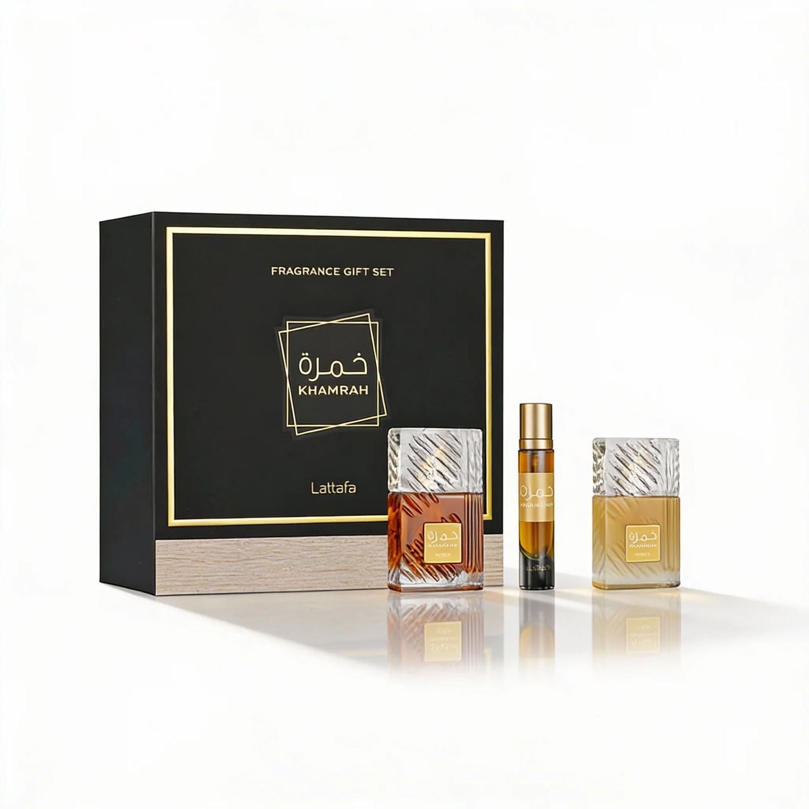 LATTAFA KHAMRAH GIFT SET FOR UNISEX (100ml+50ml+12ml) لطافة بگج خُمرة مجموعة هدايا للجنسين